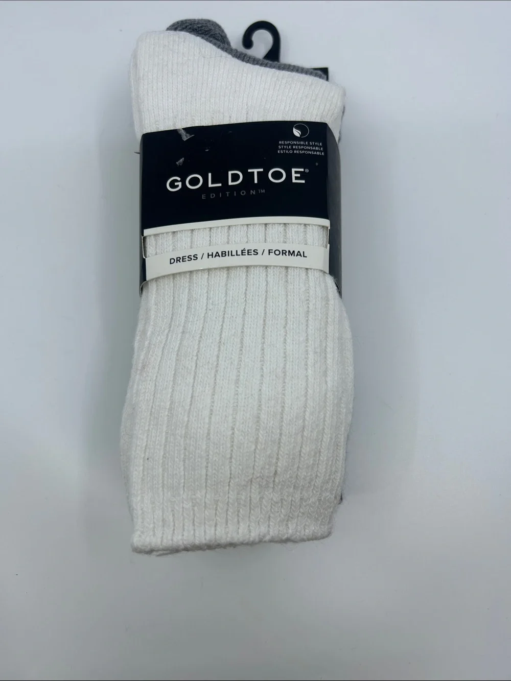 Gold Toe White Ribbed Dress Socks - Men’s Pack